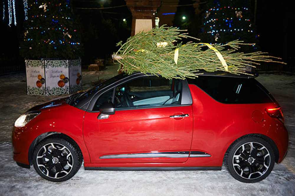 новогодняя машинка с елкой. машина с елкой. елка на крыше автомобиля. новогодняя елка на крыше автомобиля. елка на машине фото.