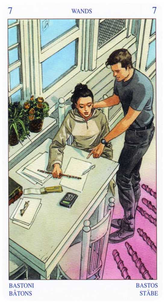 семерка скипетров таро райдера уэйта. семерка посохов таро уэйта. языческое таро старшие арканы. 7 посохов таро. семерка жезлов таро уэйта.